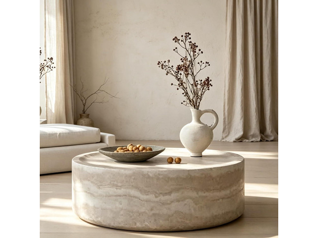 LUMISOL 31.49' Round Coffee Table for Living Room, Modern Faux Marble Center Table, Accent Circle Tea Table for Home Office, Apartment, No Need...