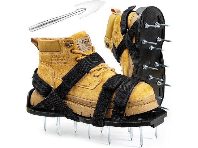 Lawn Aerator Shoes PreAssembled with Secure Dual Instep Straps for Lawn