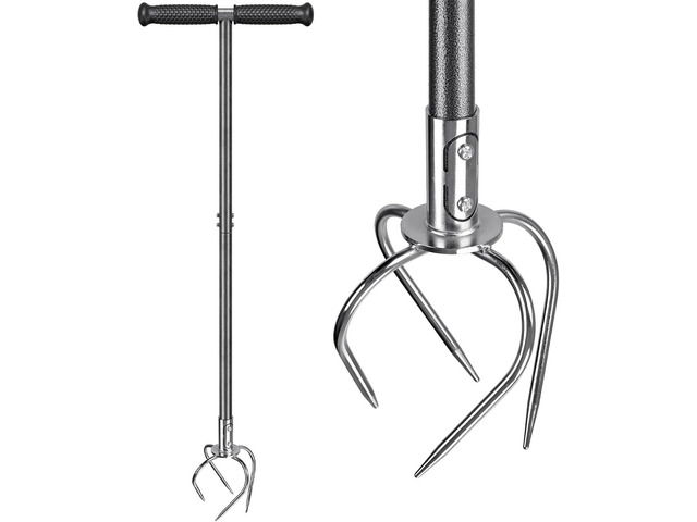 Dolibest Manual Twist Tiller, All-Steel Garden Claw Cultivator with 4 Curved Claws and Soft Rubber Handle, Hand Tiller Garden Claw for Gardening...