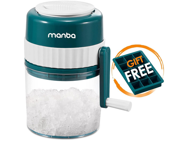 MANBA Manual Snow Cone Machine Maker for Shaved Ice, Snowcones, Slushes