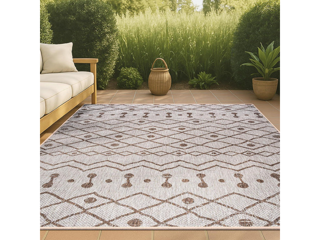 JONATHAN Y Tribal Bohemian Indoor Outdoor Area Rug 3X5 Beige/Brown, Nokat for Backyard, Patio, Porch, Easy-Cleaning, High Traffic, Pet-Friendly,...
