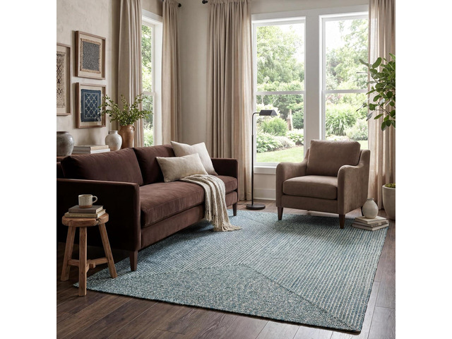 nuLOOM Wynn Aqua Solid Power Loomed Indoor/Outdoor Area Rug, 3' x 5'