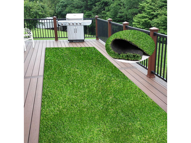 Weidear Artificial Grass 3 ft x 5 ft, 0.8 inch Fake Grass Mat, 4 Tones Synthetic Turf Rug, Indoor Outdoor Turf Grass for Dogs Pets/Patio Lawn...
