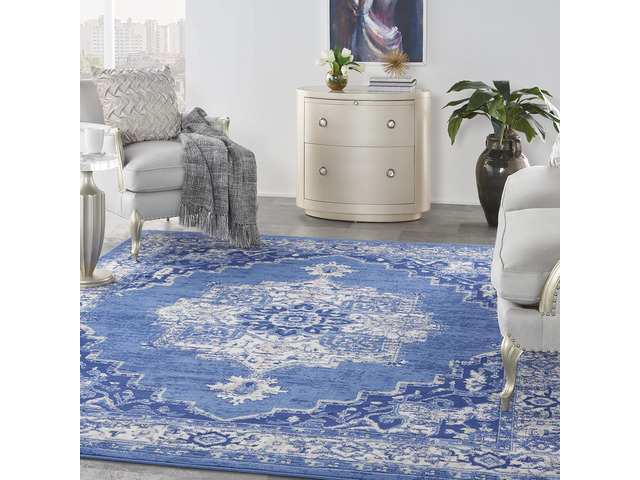Nourison Home Whimsicle Navy 8' x 10' Area Rug - Easy Clean, Non Shedding, Bed Room, Living Room, Dining Room, Kitchen (8' x 10')