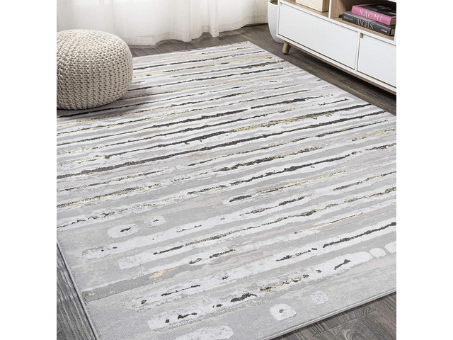 JONATHAN Y Batten Stripe Gray/Black Indoor Area Rug 5X8 ft, Modern for Living Room, Bedroom, Kitchen, Office, Easy-Cleaning, High Traffic,...