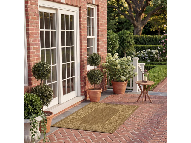 SAFAVIEH Washable Rug Outdoor Courtyard Collection - 2' x 3'7', Brown & Natural, Non-Shedding & Easy Cleaning, Ideal for Patio, Front Door,...