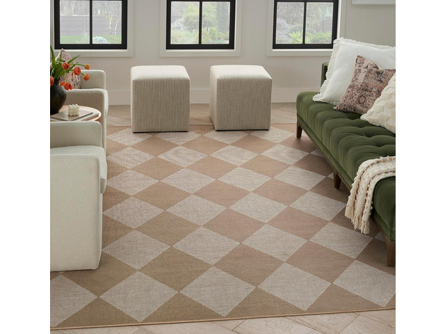 Nourison Home Washable Modern Jute Natural Ivory 5'3' x 7'3' Area Rug - Easy Clean, Non Shedding, Bed Room, Living Room, Dining Room, Kitchen (5' x...