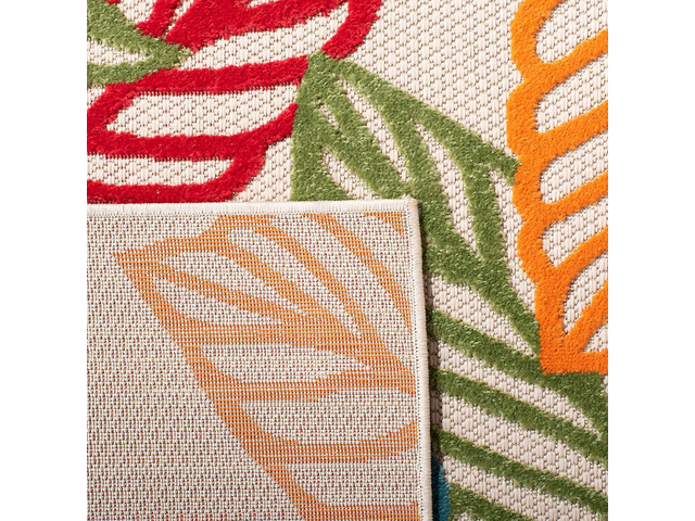 SAFAVIEH Washable Rug Outdoor Cabana Collection - 3' x 5', Ivory & Green, Non-Shedding & Easy to Clean, Ideal for Patio, Backyard, Mudroom (CBN399A)
