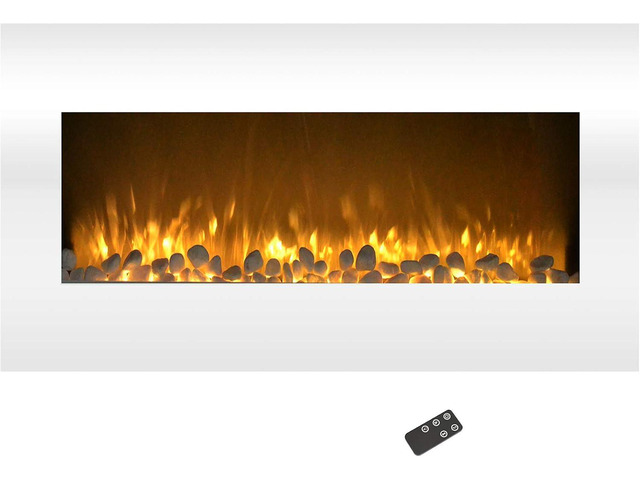 Northwest Wall Mounted Electric Fireplace Heater, White, 36 x 6 x 18
