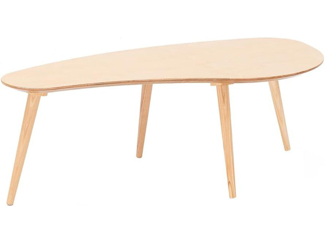 Solid Wood Table Desk, Coffee Table End Table Round for Kitchen Dining Room, Living Room, Bedroom and Restaurant, 4 Legs Removable-Natural