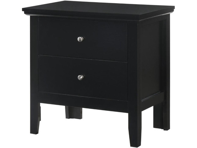 Glory Furniture Primo 2 Drawer Nightstand in Black