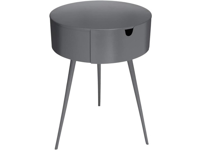 Meridian Furniture Bali Collection Modern Contemporary Durable Metal Side Table/Nightstand, 16' W x 16' D x 23' H, Grey