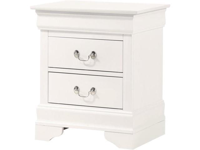 Glory Furniture Louis Phillipe 2 Drawer Nightstand in White
