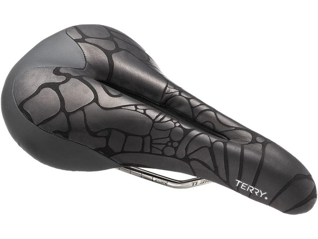 Terry Bike Saddle Womens Butterfly Ti Saddle, Bicycle Seat for Women - Comfortable Flat Top Textured Leather Cover Bike Seat