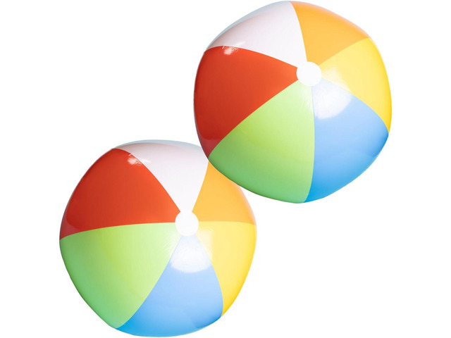Top Race 2-Pack Giant Beach Balls 42-Inch Inflatable Pool Balls for Swimming and Outdoor Fun - Multicolor Big Shiny Ball for Beach Party and Summer...