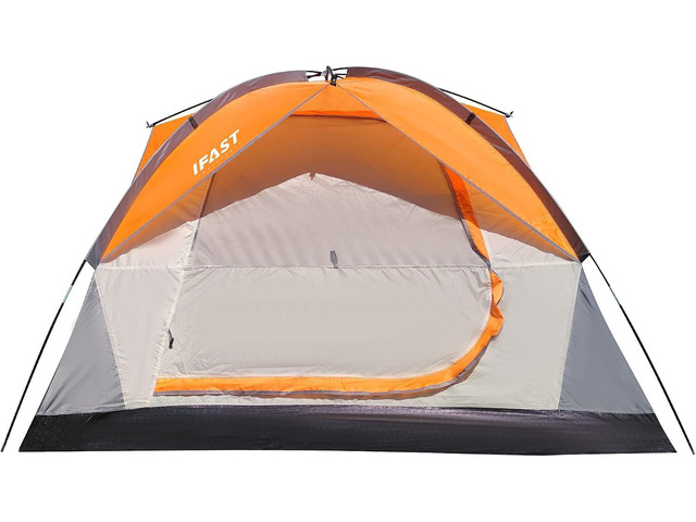IFAST 2/6 Family Camping Tents, Outdoor Double Layers Waterproof Windproof with Top Roof Rainproof and Large Mesh Windows Portable Easy Set Up...