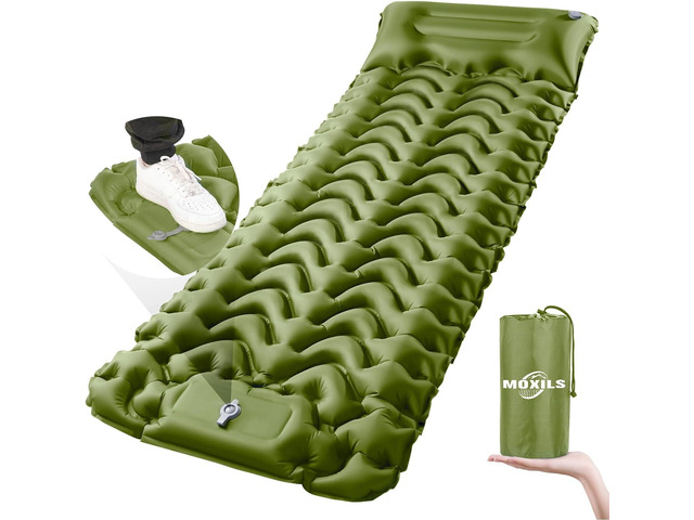 MOXILS Sleeping Pad, Ultralight Inflatable Sleeping Pad for Camping, Built-in Pump, Ultimate for Camping, Hiking, Airpad, Carry Bag, Repair Kit,...