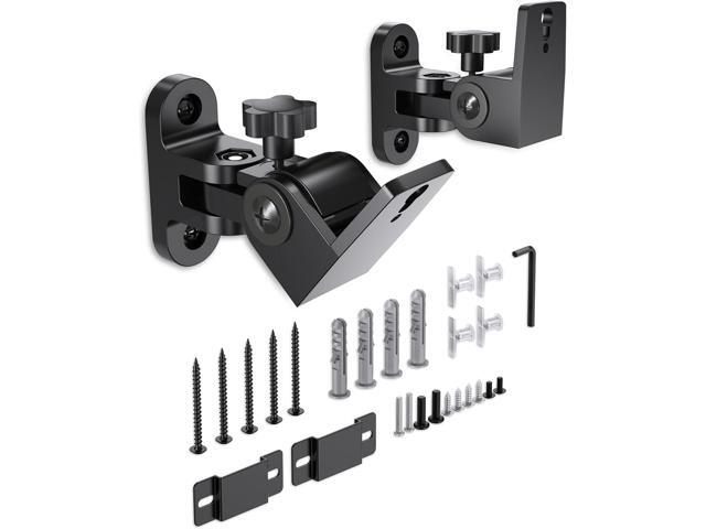 Speaker Wall Mounts, 2 Packs Universal Mounting Bracket for Small Bookshelf Speakers, Vertical 120°, Horizontal 180°Adjustment, Compatible with.