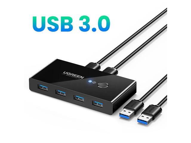 USB KVM Switch USB 3.0 2.0 Switcher KVM Switch for Windows10 PC Keyboard Mouse Printer 2 PCs Sharing 4 Devices USB Switch(USB3.0)