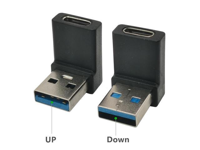 90 Degree Type C USB 3.0 Adapter Fast Portable Type-C Data Charging Adapter Cables Converter for Smart Phone PC Computer(Dowh)
