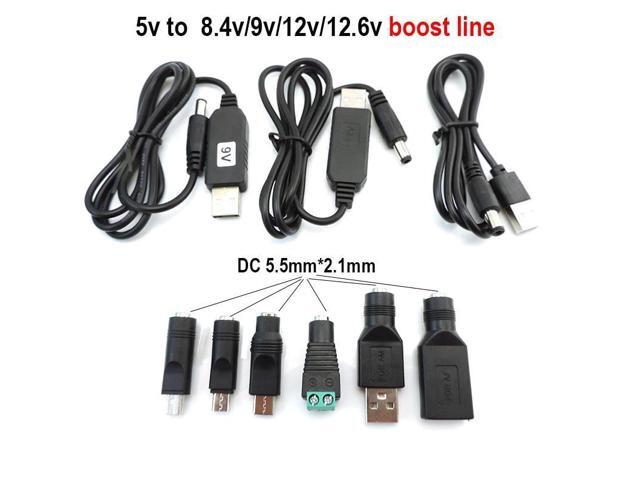 USB 5V to DC 5v 9v 12v 12.6V 8.4v usb mini 5pin type c MALE power boost line Step UP Module connector Converter Adapter Cabl p1(DC female)