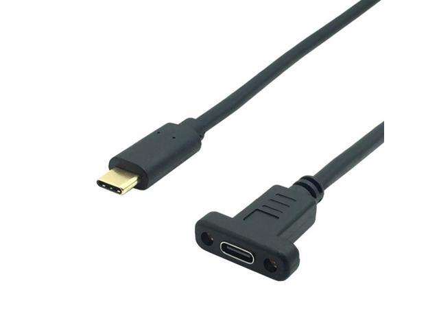 USB C Type-C 3.1 Male-to-Female Extension Cable, With Panel Mounting Screw Hole Spacing 17 mm, For Mechanical Installation 0.6m (UP Angle) (0.6m)