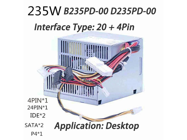 235W Server Power Supply ATX PSU B235PD-00 DP/N:D233N D235PD-00 DP/N:M618F For Optiplex 380 360 235 Watt Power Supply