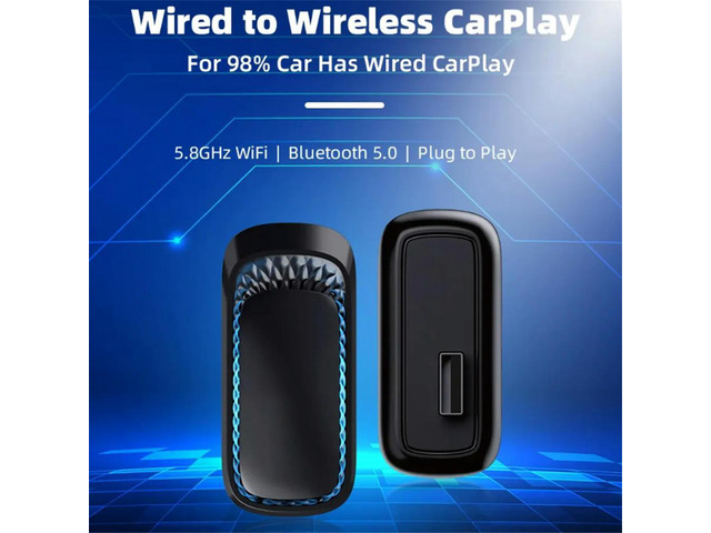 RGB Colorful Wireless Carplay Dongle Mini Box Plug and Play Connect Bluetooth with Wired for Carplay(USB)