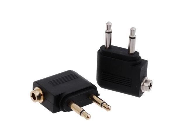 2pcs/Set 3.5mm to 2 x 3.5 mm Stereo Ear Audio Adapter Jack to Air Aircraft Airline Airplane Headset Headphone Connector 3.5mm