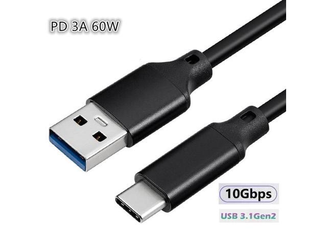 Black/Gray USB 3.2 Gen 1 Type A to Type C 60W 3A Data QC 3.0 Charging Cable for xiaomi 10 samguang galaxy 20 Cable length: 0.3m Color: Black