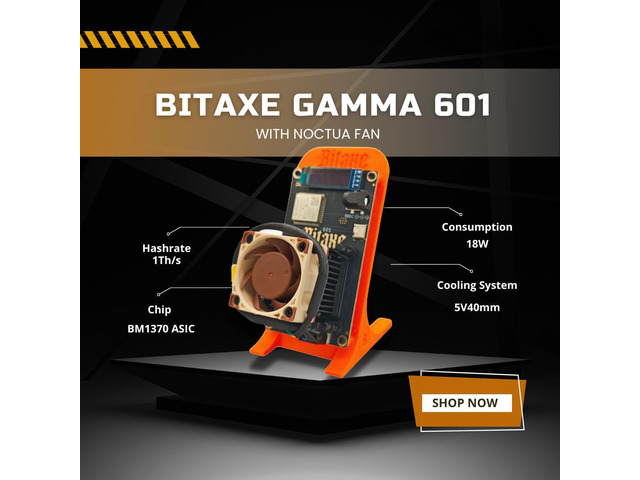 Punkhash Bitaxe Gamma 601 with Noctua fan 1.2TH/s BM1370