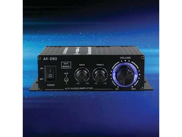 AK-280 Amplifiers HiFi Bass Stereo Speaker Power Amp 40W+40W Dual Channel Music Player Home Theater RCA AUX Input