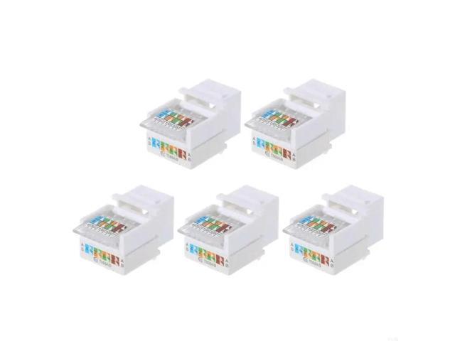 5pcs Tool-free CAT5E UTP Module RJ45 Connector Socket Computer Outlet Cable Adapter Keystone For Amp