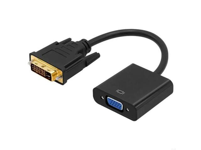Fast Speed DVI-D to VGA Adapter Cable 24+1 Pin DVI to VGA Converter Wire Line with Chip for Better Display Performances