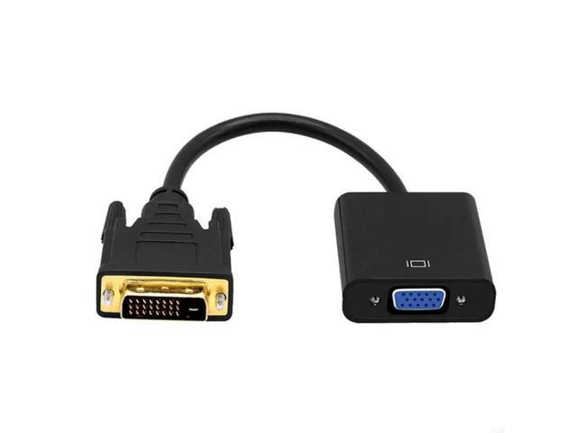 Fast Speed DVI-D to VGA Adapter Cable 24+1 Pin DVI to VGA Converter Wire Line with Chip for Better Display Performances