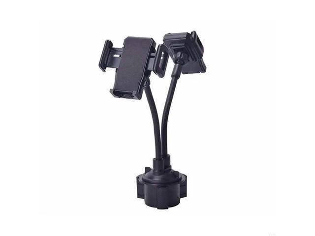 Dual Phone Holder Car Mount Double Cup Stand 360° Rotatable with Support Shelf