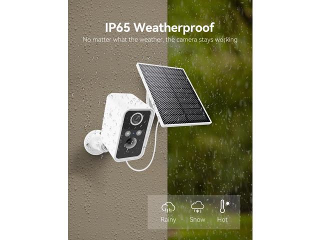Solar Camera Outdoor Wireless, Battery Security Cameras with Solar Panel for Home Security, Motion Detection, Night Vision, Alexa, 2.4G Wi-Fi Only,...
