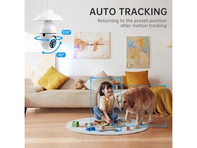 Light Bulb Security Camera 2 Packs, 5G & 2.4GHz 2K Security Cameras Wireless Outdoor 360° PTZ Cameras for Home Security with Color Night Vision, 2...