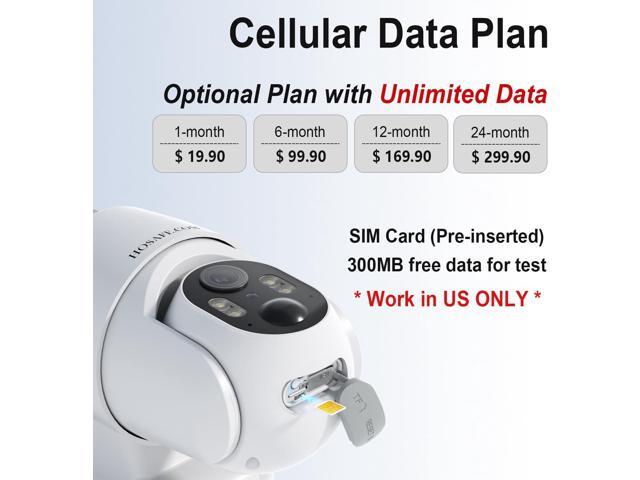 No WIFI Security Camera No Internet Needed, 4G LTE Cellular Security Camera Outdoor Wireless, Cell Camera with SIM Card, PIR Sensor, 2K Color Night...