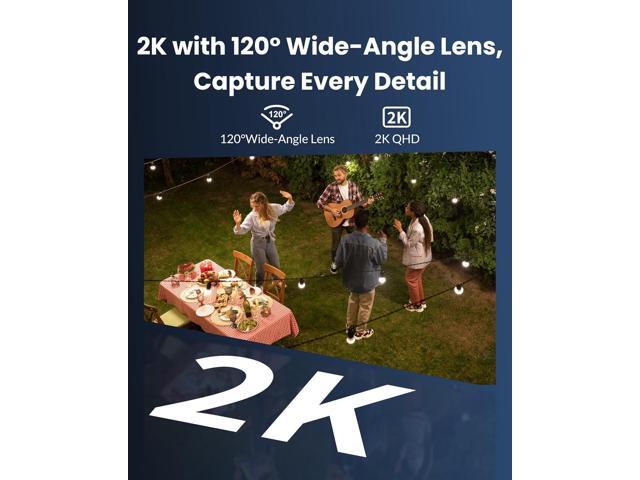 Solar Security Camera Outdoor Wireless 2 Pack, 2K Color Night Vision, Battery Powered PIR Motion Detection,2.4GHz WiFi Cameras for Home...