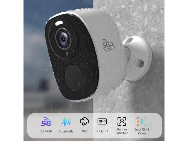 4PC 2.4G/5GHz WiFi Security Cameras Wireless Outdoor,2K Battery Home Security Camera with AI Detection,Siren, Surveillance Indoor Home Camera,...