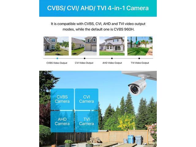 ZOSI 2MP 1080p HD Security Camera Outdoor Indoor 1920TVL (Hybrid 4-in-1 HD-CVI/TVI/AHD/960H Analog CVBS),24PCS LEDs,80ft Night Vision, 90°View...