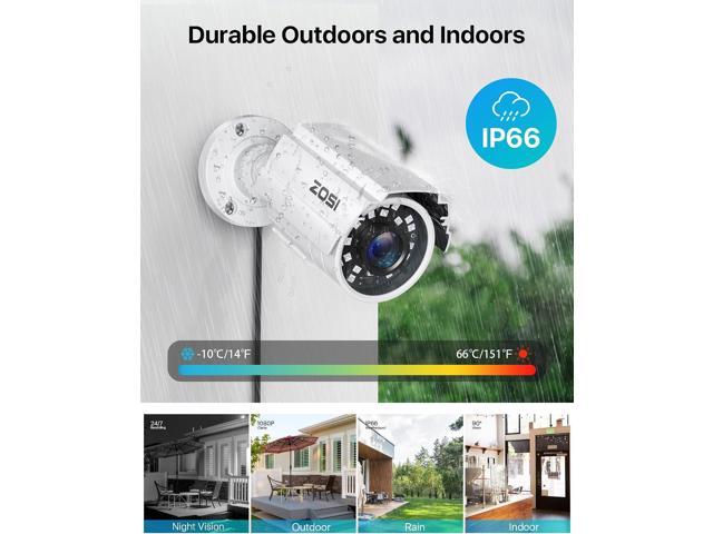 ZOSI 1080P 2.0MP HD 1920TVL Hybrid 4-in-1 TVI/CVI/AHD/960H CVBS CCTV Security Camera Indoor Outdoor, 80ft Night Vision,Aluminum Metal Cam, For...