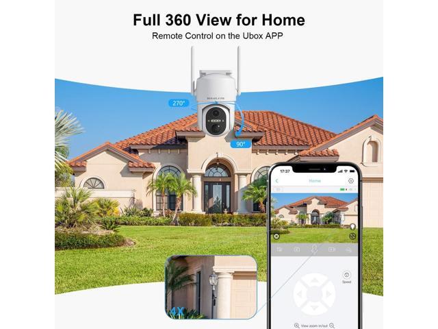 HOSAFE. COM Cameras for Home Security Outdoor, WiFi Outdoor Camera Wireless, Solar Security Cameras Wireless Outdoor, 360 PTZ, PIR Sensor, 2K HD...