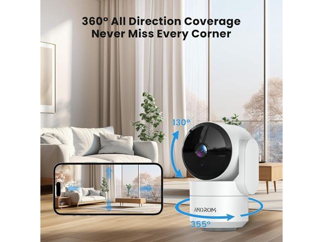 Pet Camera 360° Home Security Cameras with 2-Way Audio,Night Vision,Motion Detection,Dog Camera with Phone app,Pan/Tilt,Cloud & SD Card...