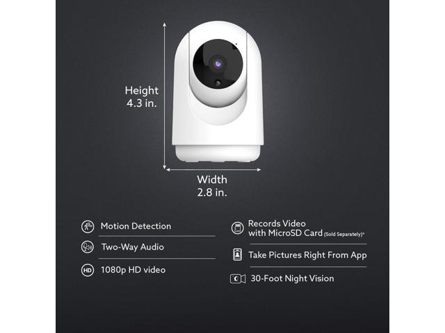 Feit Electric Indoor Security Camera with Motion Detection, 30ft. Night Vision, Pan and Tilt Head, 2.4GHz WiFi, 2-Way Audio, 1080p HD, Works with...