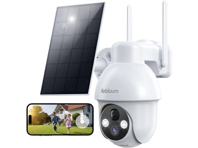 Security Camera Wireless Outdoor, 2K Solar Security Camera,Battery Powered 360°PTZ Outdoor Camera,Color Night Vision,2-Way Audio,PIR Motion...