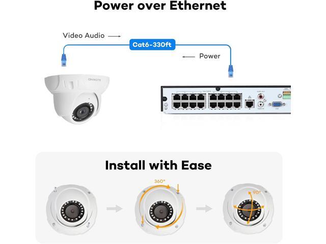 ONWOTE 6MP Super HD PoE IP Security Camera with Audio, AI Human Vehicle Detection, 3072x2048 6 Megapixels, 122° FoV, Indoor/Outdoor Commercial...