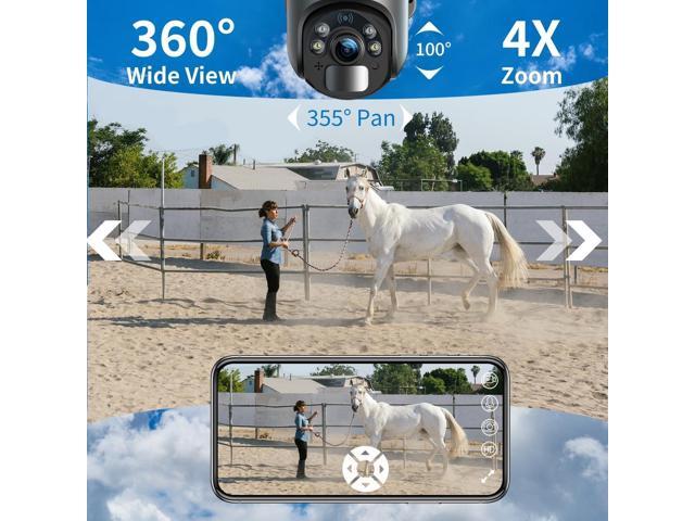 Xega 4G LTE Cellular Security Camera Outdoor Solar Camera Wireless Built-in SIM Card, 2K HD Color Night Vision PTZ 360° View, Smart PIR Motion...