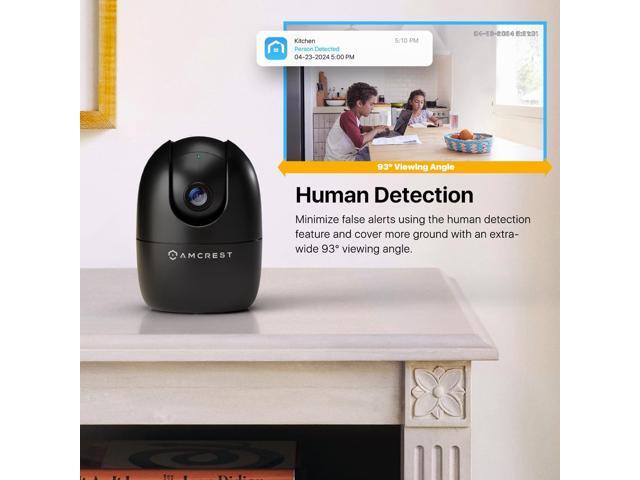Amcrest 1080P WiFi Camera Indoor, Nanny Cam, Dog Camera, Sound & Baby Monitor, Human & Pet Detection, Motion-Tracking, 2.4Ghz Only, Pan/Tilt...